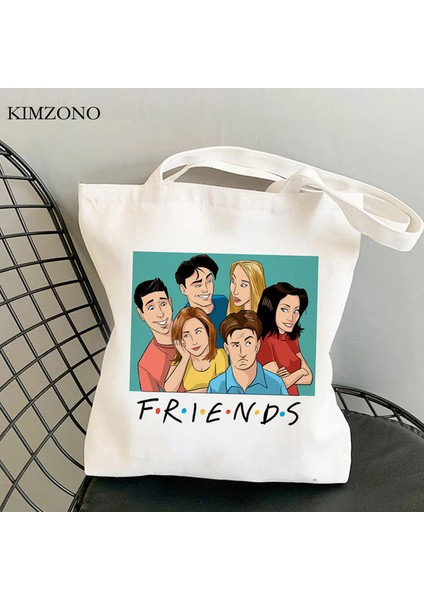 5373 Friend Tv Alışveriş Çantası Shopper Bolso Yeniden Kullanılabilir Eko Jüt Çanta Çanta Bezi Jüt Net Sacolas (Yurt Dışından)