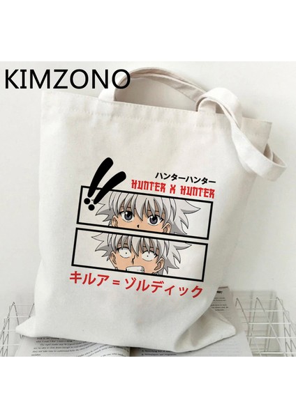 57813 Hunter x Hunter Hxh Killua Hisoka Alışveriş Çantası Bolsa Tote Geri Dönüşüm Çantası Pamuk Çanta Dokuma Boodschappentas Kapmak (Yurt Dışından)