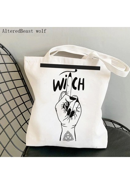 B3253 Kadın Alışveriş Çantası Sihirli Cadılar Brew Tarot Kartı Witchy Çanta Harajuku Alışveriş Kanvas Alışveriş Çantası Kız Çanta Omuz Bayan Çantası (Yurt Dışından) modelleri