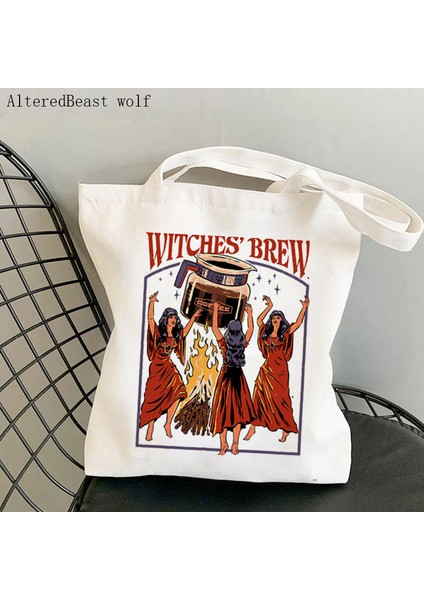 B3253 Kadın Alışveriş Çantası Sihirli Cadılar Brew Tarot Kartı Witchy Çanta Harajuku Alışveriş Kanvas Alışveriş Çantası Kız Çanta Omuz Bayan Çantası (Yurt Dışından) fırsatları