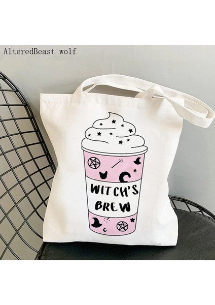 B3253 Kadın Alışveriş Çantası Sihirli Cadılar Brew Tarot Kartı Witchy Çanta Harajuku Alışveriş Kanvas Alışveriş Çantası Kız Çanta Omuz Bayan Çantası (Yurt Dışından) indirimleri