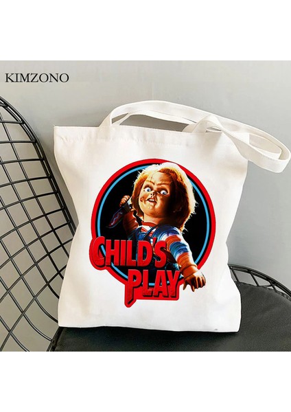 23468 Chucky Alışveriş Çantası Alışveriş Çantası Pamuk Jüt Çanta Alışveriş Çantası Bolsas Reutilizables Katlanabilir Sac Cabas Özel (Yurt Dışından) indirimleri