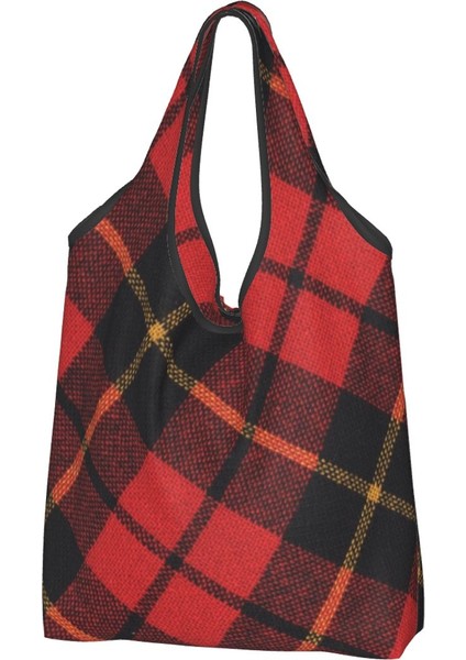 Stil 2 Alışveriş Çantası Komik Baskı Klasik Iskoç Klan Tartan Ekose Tote Alışveriş Çantaları Taşınabilir Alışveriş Omuz Onaylı Geometrik Pötikareli Çanta (Yurt Dışından) fırsatları