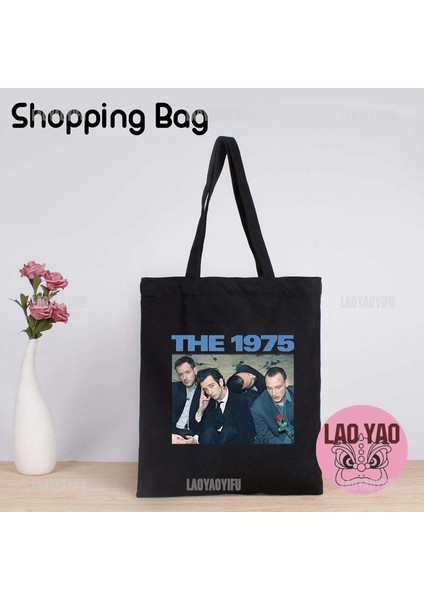JL0203949 L 1975 Bant Kanvas Tote Çanta Kadın Hayranları Hediye Estetik Çanta Kadın Totebag Shopper Alışveriş Bezi Büyük Üniversite (Yurt Dışından) indirimleri