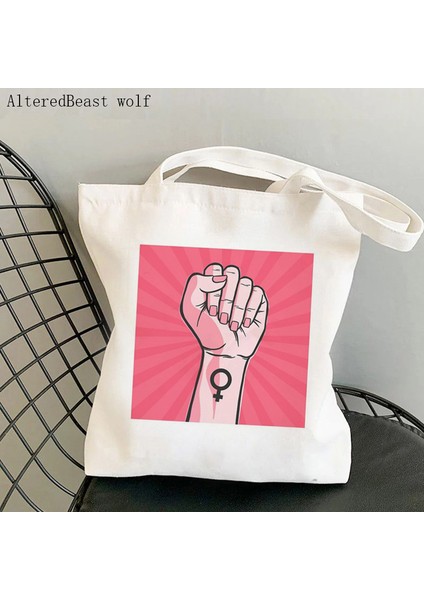 B3386 Kadın Alışveriş Çantası Benim Seçimim Feminist Yumruk Çanta Harajuku Alışveriş Kanvas Alışveriş Çantası Kız Çanta Tote Omuz Bayan Çantası (Yurt Dışından) fiyatları