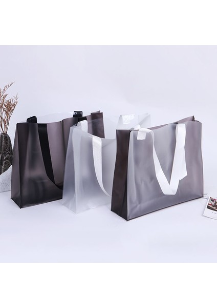 Beyaz 25X30X8CM 1 Adet Şeffaf Buzlu Pvc Alışveriş Çantası Kadın Büyük Çanta Yeniden Kullanılabilir Katlanabilir Bakkal Çanta Kılıfı Bayanlar Su Geçirmez Alışveriş Çantası (Yurt Dışından)