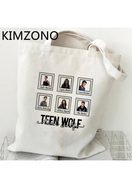 62703 Teen Wolf Alışveriş Çantası Alışverişçi Bakkal Tote Alışveriş Bolso Yeniden Kullanılabilir Çanta Reciclaje Kumaş Özel (Yurt Dışından) indirimleri