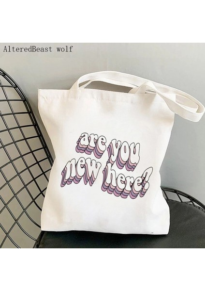 B4249 Kadın Alışveriş Çantası Başka Bir Gün Başka Slay Sanat Çantası Harajuku Alışveriş Kanvas Alışveriş Çantası Kız Çanta Tote Omuz Bayan Çantası (Yurt Dışından) modelleri