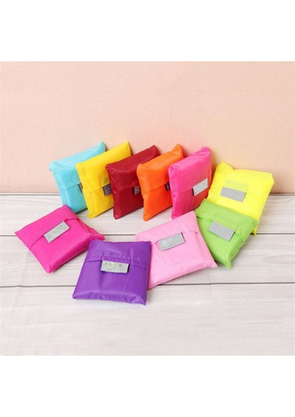 Sarı Kare Cep Su Geçirmez Alışveriş Çantası Taşınabilir Katlanır Yaratıcı Yeniden Kullanılabilir Katlanabilir Alışveriş Çantası Eko Tote Market Bakkal Çantası (Yurt Dışından)