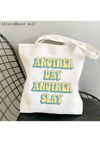 B4262 Kadın Alışveriş Çantası Başka Bir Gün Başka Slay Sanat Çantası Harajuku Alışveriş Kanvas Alışveriş Çantası Kız Çanta Tote Omuz Bayan Çantası (Yurt Dışından) fiyatları