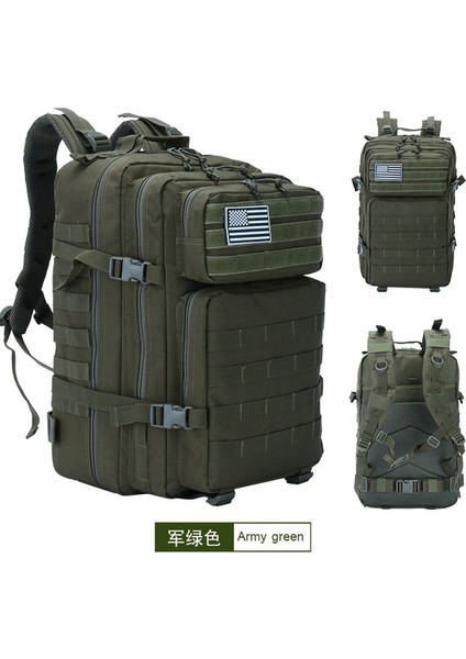 Ordu Yeşil 45L Askeri Taktik Sırt Çantası Eğitim Spor Salonu Spor Çantası Adam Açık Yürüyüş Kamp Seyahat Sırt Çantası Trekking Ordu Molle Sırt Çantası (Yurt Dışından)