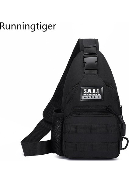 Siyah Ordu Askeri Erkek Açık Koşu Yürüyüş Sırt Çantası Taktik Tırmanma Omuz Çantası Spor Kamp Crossbody Paketi Erkek Kadın Için (Yurt Dışından)
