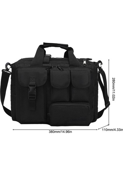 Siyah Yeni Askeri Sırt Çantası Taktik Messenger Omuzdan Askili Çanta Erkekler Laptop Çanta Evrak Çantası Açık Çok Fonksiyonlu Tırmanma Seyahat Çantası (Yurt Dışından)