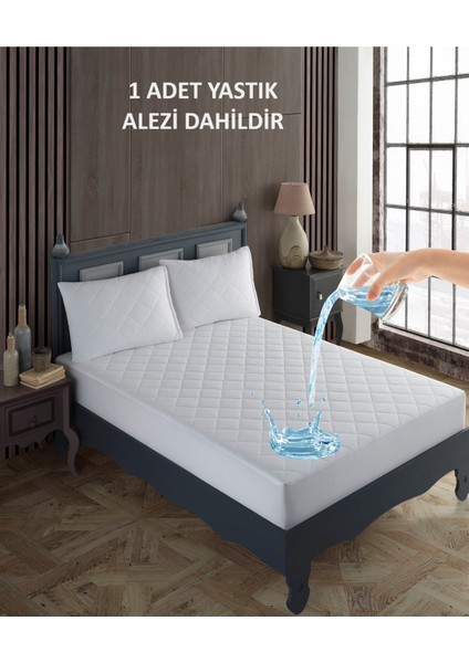 Tek Kişilik Alez Seti Pamuk Kapitone Su Sıvı Geçirmez Yatak Yastık Alezi Yatak Yastık Koruyucu