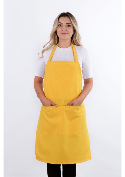 Simple 3'lü Set Ayar Askılı Cepli Mutfak Önlüğü Seti (2 Eldiven) Şef Garson Kafe Aşçı Barista