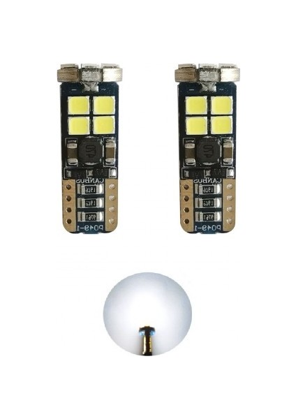 T10 LED Park Ampulü 6000K 12SMD W5W Canbus Beyaz