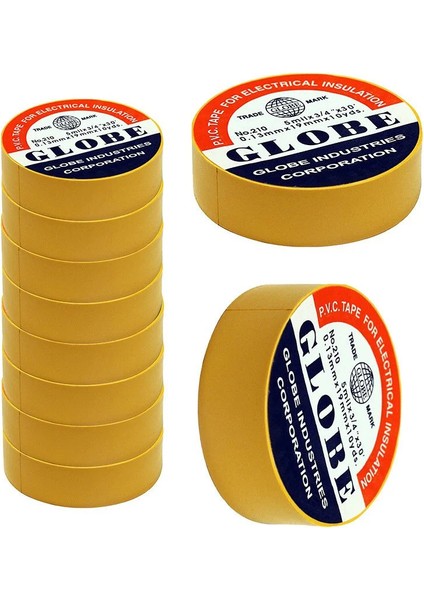Pvc Elektrik Izolasyon Bant .0.13X19X10YRDS. (Sarı) (10.lu Paket)