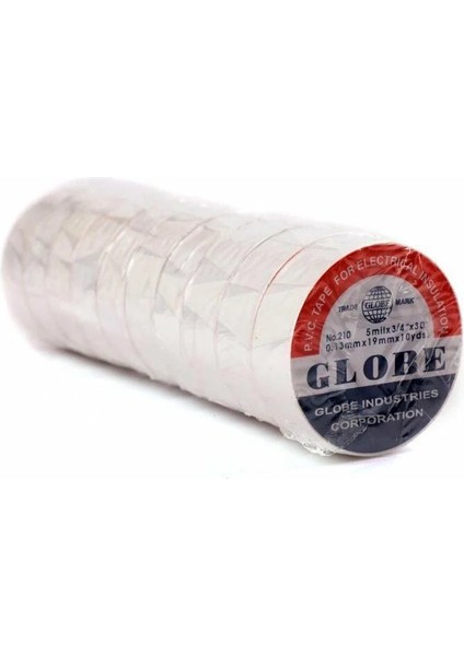 Pvc Elektrik Izolasyon Bant .0.13X19X10YRDS. (Beyaz) (10.lu Paket)
