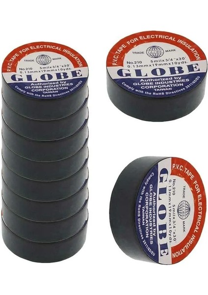 Pvc Elektrik Izolasyon Bant .0.13X19X10YRDS. (Siyah) (10.lu Paket)