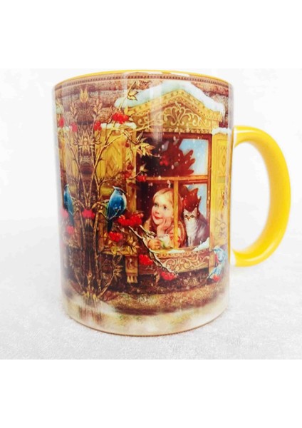 Camdaki Kız Vintage Baskı Büyük Boy Kupa fiyatları
