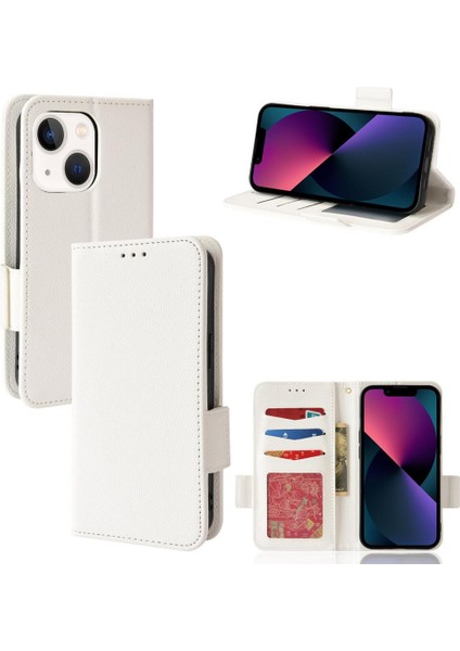 Iphone 14 Için Kılıf Artı Manyetik Yan Toka Cüzdan Pu Deri Kart Yuvaları (Yurt Dışından)