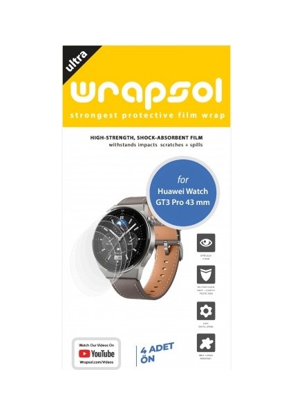 Huawei Watch Gt3 Pro 43 mm Akıllı Saat Ekran Koruyucu Poliüretan Film fiyatları