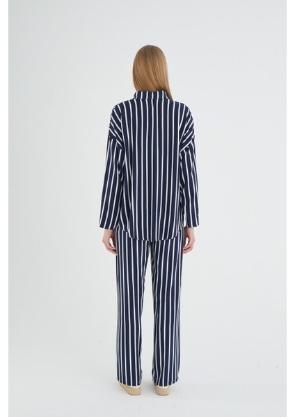 Kadın Uzun Kol Lacivert Pantolon Takım C5T6N1O12 fırsatları