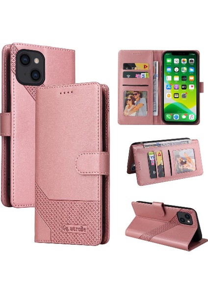 Iphone 15 Için Flip Case Artı Premium Deri Kickstand Iki Kart Yuvaları (Yurt Dışından)