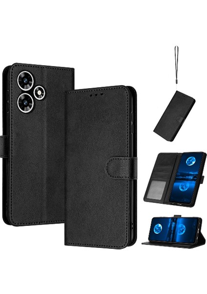 Toka Saf Renk Kickstand Pu ile Infinix Sıcak 30 4g Için Flip Case (Yurt Dışından)