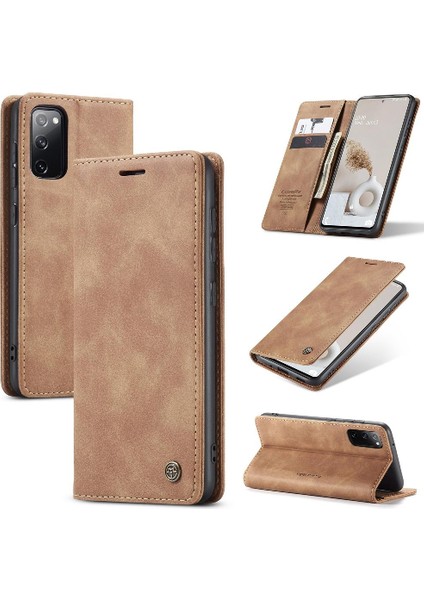 Samsung Galaxy S20 Fe Için Flip Case Vintage Pu Deri Cüzdan Flip Folio (Yurt Dışından)