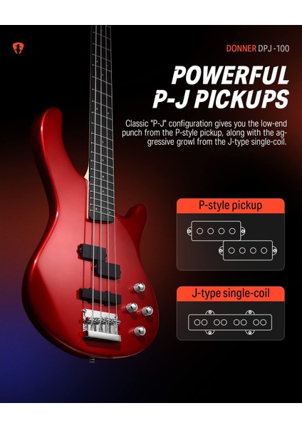 DPJ-100 PJ-Style Bas Gitar (Kırmızı)