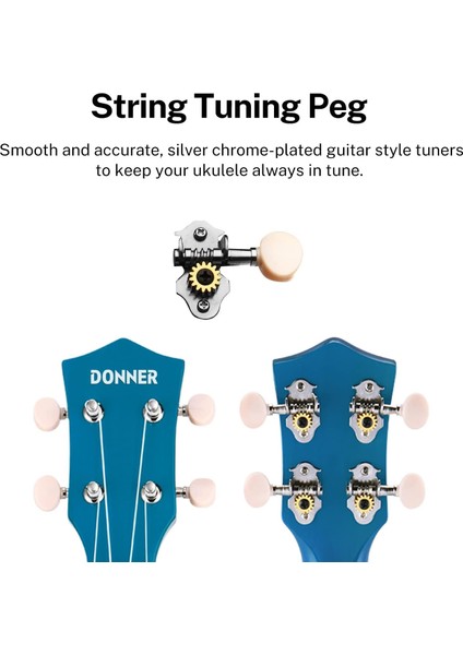 DUS-10B Soprano Ukulele Seti (Mavi)