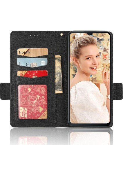 Oukitel C32 Yan Toka Cüzdan Manyetik Pu Deri Kart Yuvaları Için Kılıf (Yurt Dışından)