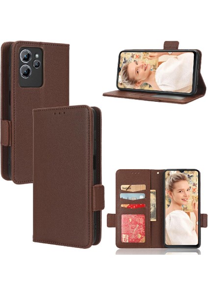 Oukitel C32 Yan Toka Cüzdan Manyetik Pu Deri Kart Yuvaları Için Kılıf (Yurt Dışından)