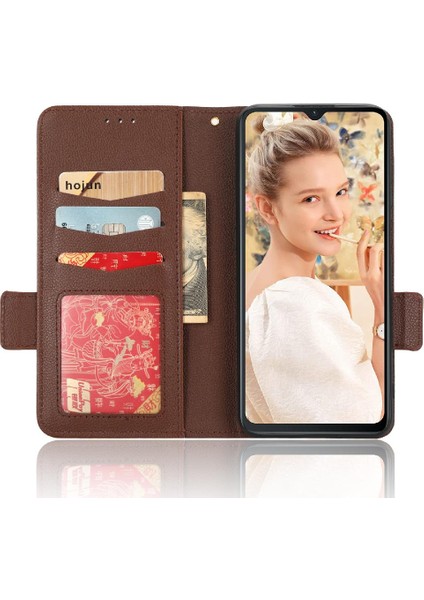 Oukitel C32 Yan Toka Cüzdan Manyetik Pu Deri Kart Yuvaları Için Kılıf (Yurt Dışından)