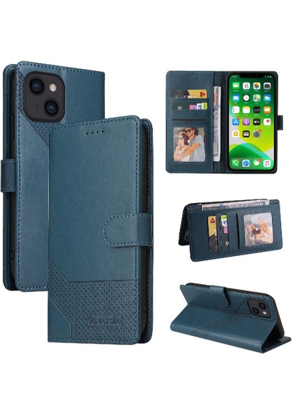 Iphone 15 Için Flip Case Artı Premium Deri Kickstand Iki Kart Yuvaları (Yurt Dışından)