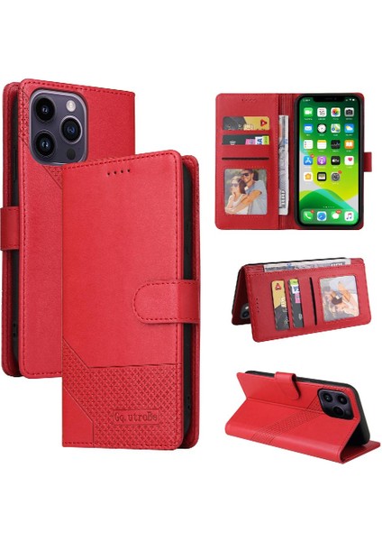 Iphone 15 Için Flip Case Pro Max Premium Deri Iki Kart Yuvaları Kickstand (Yurt Dışından)