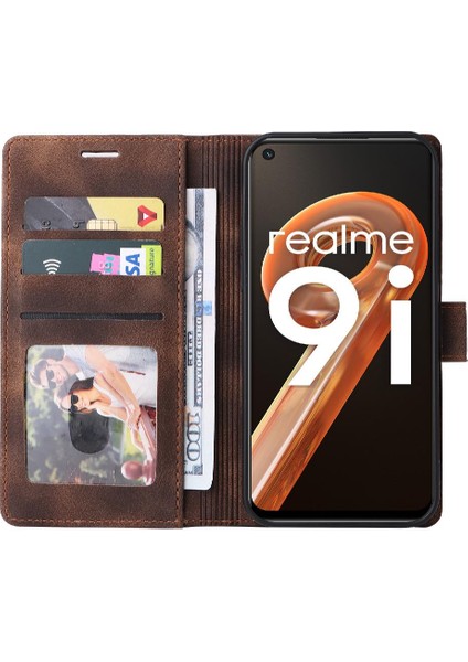 Mays Boutique Realme 9i Deri Kılıf Için Flip Case Basit Iş Darbeye Dayanıklı Flip (Yurt Dışından)