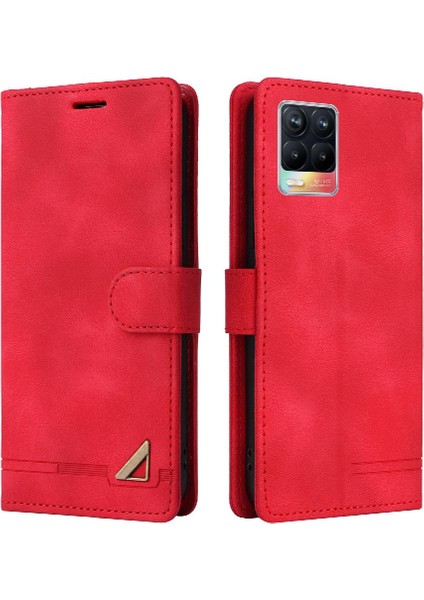 Realme 8 4g Için Flip Case Cüzdan Kapak Çevirin Deri Kılıf Basit Iş (Yurt Dışından)