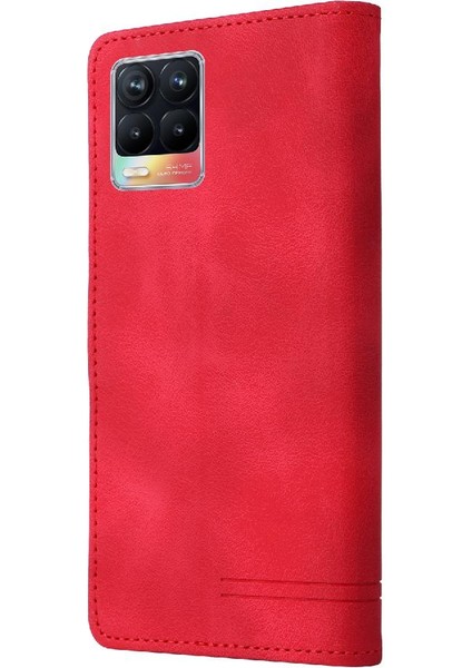 Realme 8 4g Için Flip Case Cüzdan Kapak Çevirin Deri Kılıf Basit Iş (Yurt Dışından)