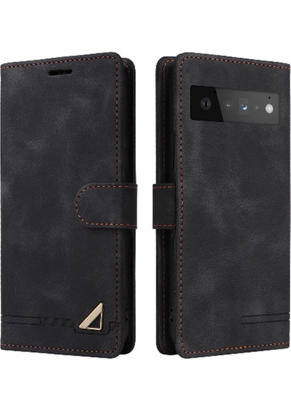 Google Piksel 6 Için Flip Case Darbeye Deri Kılıf Kapak Çevirin Cüzdan (Yurt Dışından)
