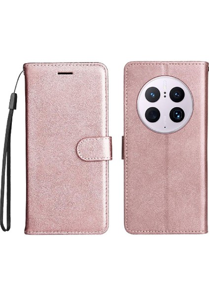 Kart Yuvası Cüzdan ile Huawei Mate 50 Pro Klasik Düz Renk Için Flip Case (Yurt Dışından)