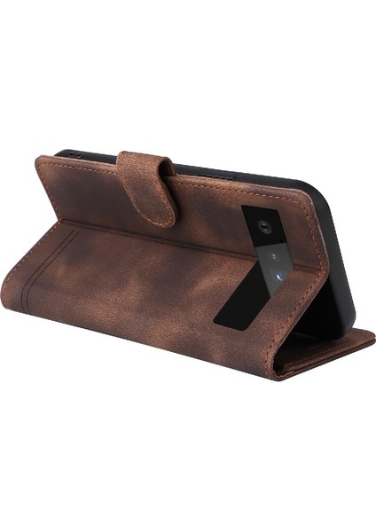 Google Piksel 6 Pro Flip Kapak Için Flip Case Cüzdan Darbeye Basit Kılıf (Yurt Dışından)