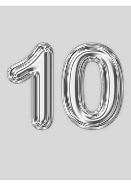 30 Yaş - 20 Yaş - 10 Yaş Gold ve Gümüş Gri Rakam Folyo Balon