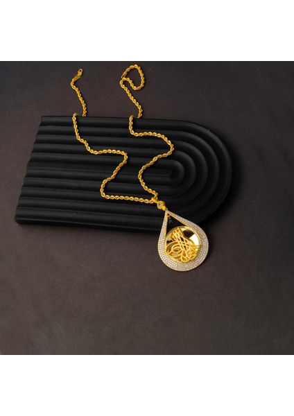 Damla Tuğra Yeşil Taşlı Altın Kolye indirimleri