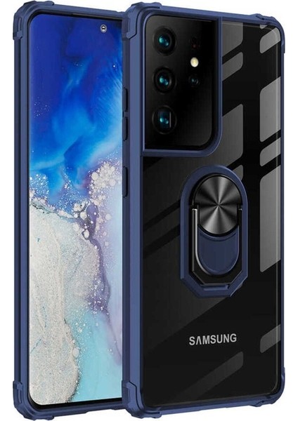 Samsung Galaxy S21 Ultra Uyumlu Kılıf Mola Kapak, Lacivert