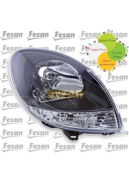 Renault Kangoo Sol Ön Far Makyajlı Kasa Siyah Çerçeveli 2008--200
