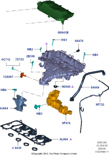 Ford Focus C-Max Kuga Motor Üst Koruma Kapak 2.0 Tdcı DW10C