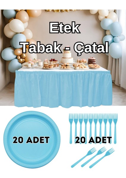 Parti Baskı Masa Eteği - Tabak - Çatal