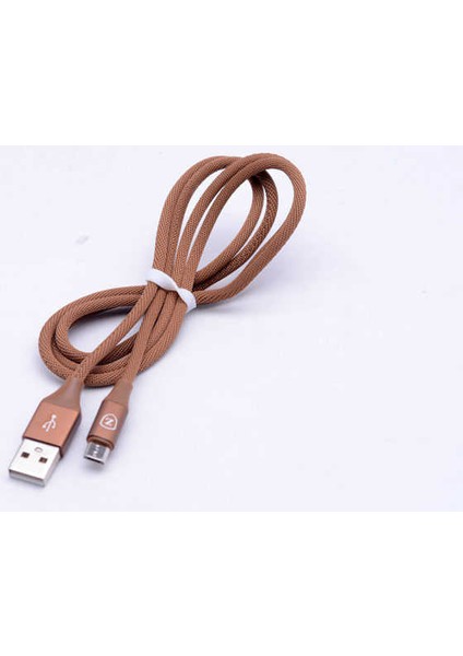 Metal Uçlu 8600 Micro USB Kablo - Kahverengi